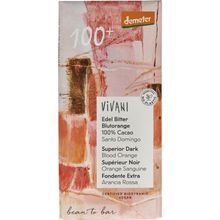 Foto van Vivani Chocolade Demeter puur 100% bloedsinaasappel bio