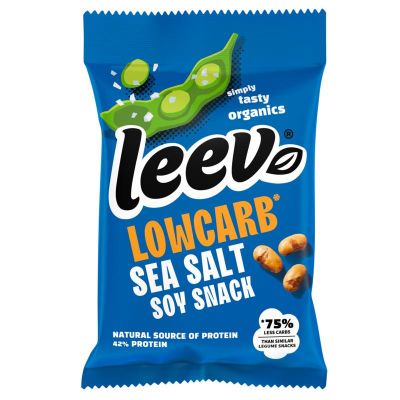 Leev Bio lowcarb snack soyabonen met zeezout 45 gram - Voeding