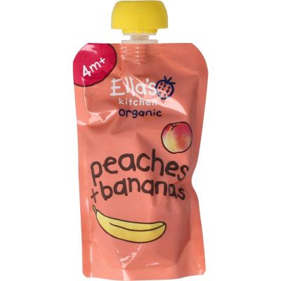 Ella's Kitchen Peaches & bananas 4 maand knijpzak 120 gram - Babyvoeding