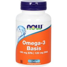 Foto van NOW Omega-3 Basis 180 mg EPA 120 mg DHA
