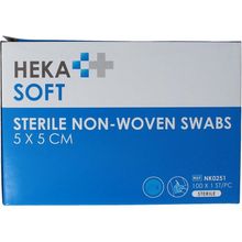 Heka Non-woven kompres 5x5 steriel Foto van Heka Non-woven kompres 5x5 steriel