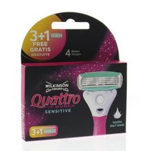 Foto van Wilkinson Quattro woman sensitive mesjes 3 + 1