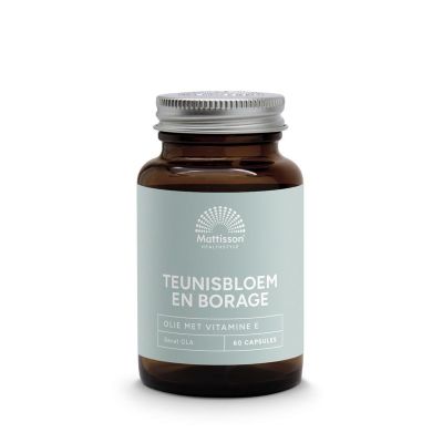 Mattisson Teunisbloem en borage met 75mg GLA Mattisson Teunisbloem en borage met 75mg GLA 60 capsules - Vetzuren