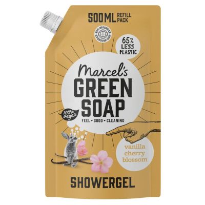 Marcel's GR Soap Shower gel vanilla & cherry blossom navulling