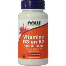 Foto van NOW Vitamine D3 1000IE & Vitamine K2