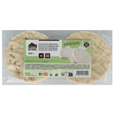 Nutribel Rijstwafels yoghurt coat bio Nutribel Rijstwafels yoghurt coat bio 100 gram - Voeding