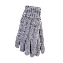 Foto van Heat Holders Ladies cable gloves S/M light grey