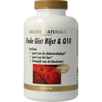 Golden Naturals Rode gist rijst & Q10 360 tabletten - Rode gist rijst