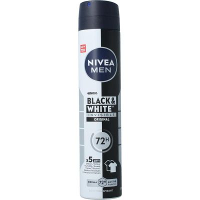 Nivea Men deodorant spray invisible black & white 200 Milliliter - Deodorant