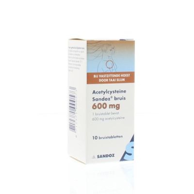 Acetylcysteine 600 mg Acetylcysteine 600 mg 10 bruistabletten - Hoest