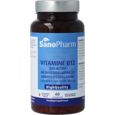 Foto van Sanopharm Vitamine B12 methyl adenosylcobalamine 500mcg