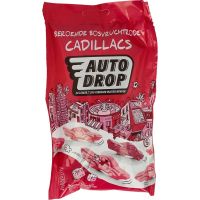 Autodrop Rode cadillacs bosvruchten