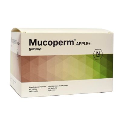 Nutriphyt Mucoperm apple+ 60 zakjes - Overige vitaminen/mineralen