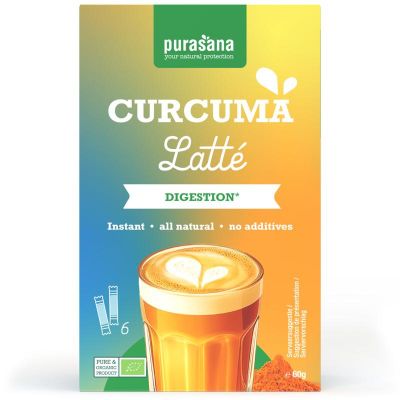 Purasana Instant curcuma latte 6x10g bio 60 gram - Thee