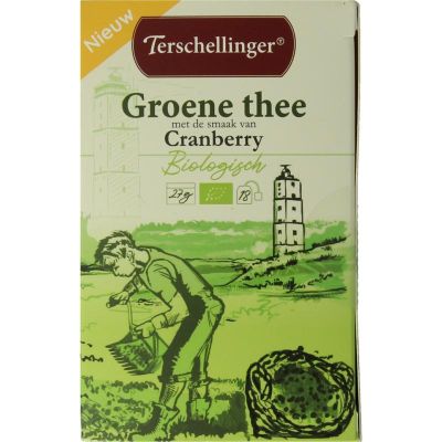 Terschellinger Groene thee cranberry bio 18 stuks - Thee