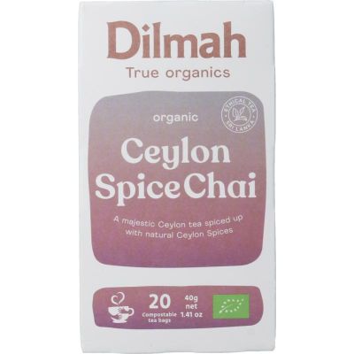 Dilmah Ceylon spice chai tea bio 20 zakjes - Thee