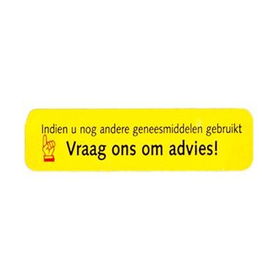 Zelfzorgsignaal sticker geel -Indien..vraag advies 1000 stuks - 