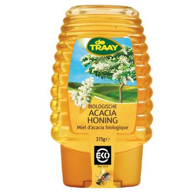 Traay Acaciahoning knijpfles bio 375 gram - Honing