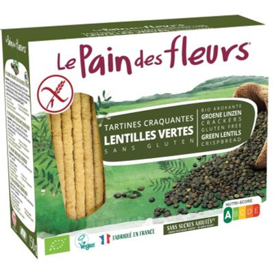 Pain Des Fleurs Crackers groene linzen 150 gram - Crackers