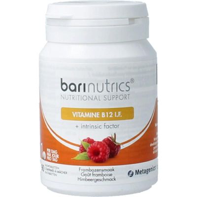Barinutrics Vitamine B12 I.F. framboos Barinutrics Vitamine B12 I.F. framboos 90 kauwtabletten - Vitamine enkel