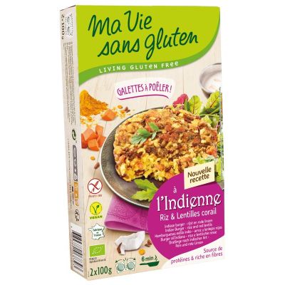 Ma Vie Sans Rijstburger met rode linzen bio - glutenvrij 100g