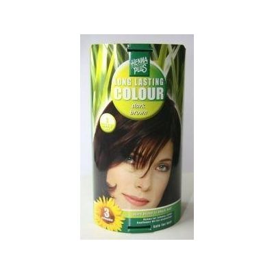 Henna Plus Long lasting colour 3 dark brown 100 ml - Haarkleuring
