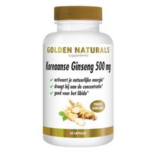 Foto van Golden Naturals Koreaanse ginseng 500mg