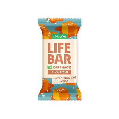 Foto van Lifefood Lifebar oatsnack proteine salted caramel crisp bio