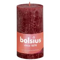 Bolsius Rustiek stompkaars shine 130/68 velvet red