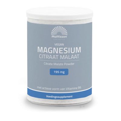 Mattisson Magnesium citraat malaat poeder 125 gram - Mineralen enkel