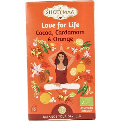 Shoti Maa Love for life cocoa, cardamom & orange 16 stuks - Thee