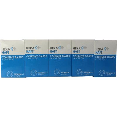 Hekahaft Cohesive windsel 4m x 8cm 5 stuks - Overige wondverzorging