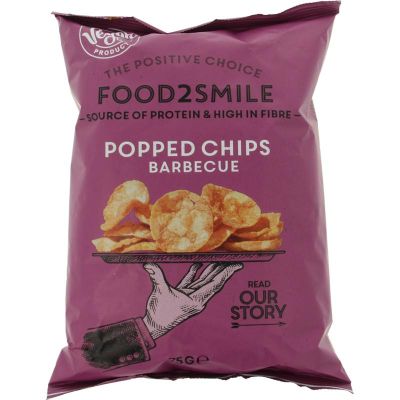 Food2Smile Popped chips barbeque 75 gram - Zoutjes/chips