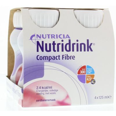 Nutridrink Compact fibre aardbei 125 gram