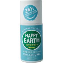 Happy Earth Pure deodorant roll-on cedar lime Foto van Happy Earth Pure deodorant roll-on cedar lime