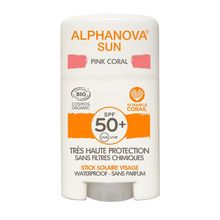 Foto van Alphanova Sun Sun stick SPF50+ face pink bio