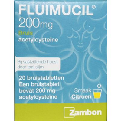 Fluimucil 200 mg suikervrij Fluimucil 200 mg suikervrij 20 bruistabletten - Hoest