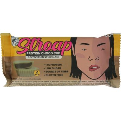 Stroap Protein choco cup coffee white chocolate 42 gram - Koek