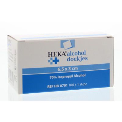 Heka Alcoholdoekjes 6.5 x 3 cm 100 stuks - Desinfectie