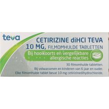 Foto van Teva Cetirizine DI HCI 10 mg