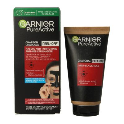 Garnier Pure active peel-off masker charcoal 50 Milliliter - Reiniging