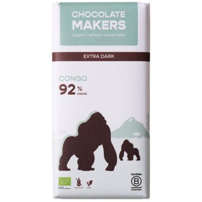 Chocolatemakers Gorilla bar 92% puur Chocolatemakers Gorilla bar 92% puur 80 gram - Overig reform/levensmiddelen