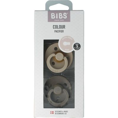 Bibs Fopspeen maat 3 - vanilla/dark oak 2pack 2 stuks - Babyflessen en benodigdheden