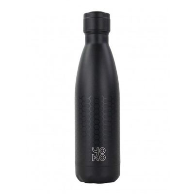 Yoko Drinkfles zwart graphite isotherm 500ml 1 stuk - Overig huishoudelijk