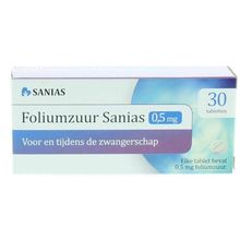 Foto van Sanias Foliumzuur 0.5 mg