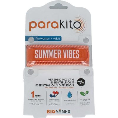 Parakito Anti mug armband volwassenen oranje 1 stuks - Insectenbeten
