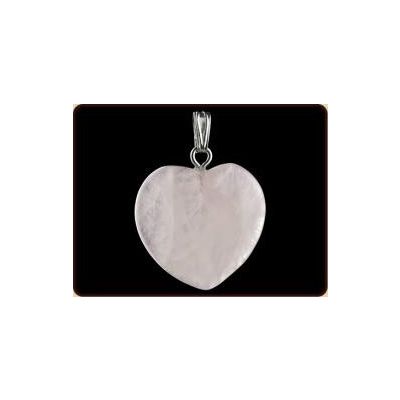Hanger hart 20 mm roze kwarts 1 stuks - 