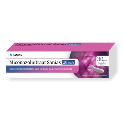 Miconazolnitraat 20 mg creme 30 gram - Antischimmel