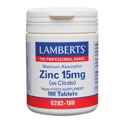 Lamberts Zink citraat 15 mg Lamberts Zink citraat 15 mg 180 tabletten - Mineralen enkel