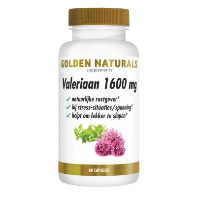 Golden Naturals Valeriaan 1600mg 60 capsules - Fytotherapie